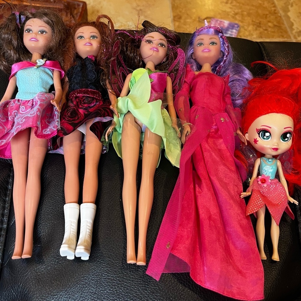 Zuru sparkle girlz lot fairy unicorn princess 5 dolls lot